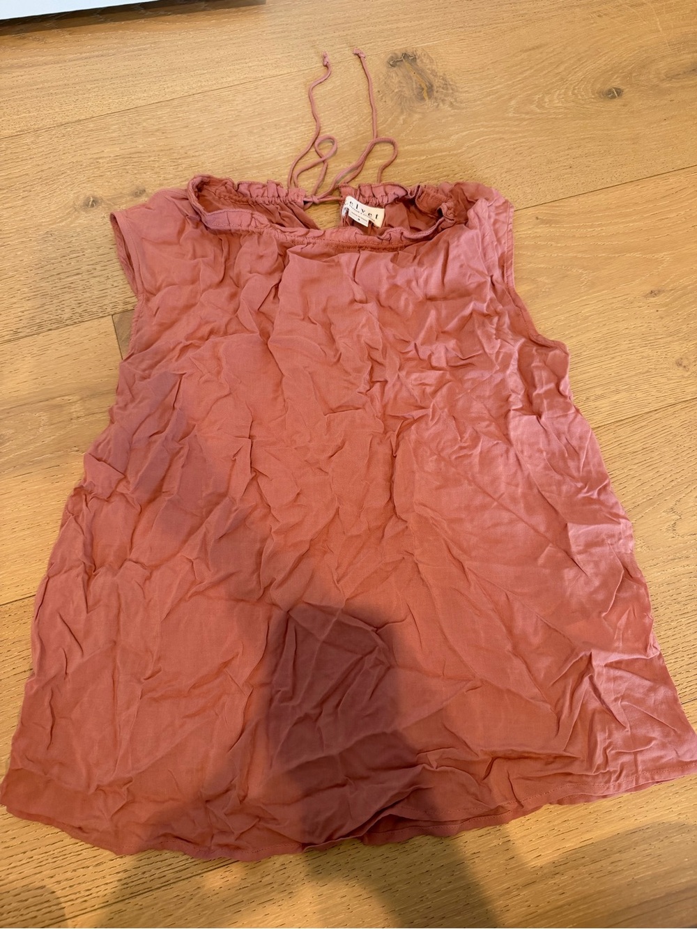 Velvet by Graham & Spencer Dusty Rose Sleeveless Tie-Neck Top